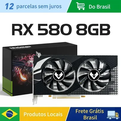 Placa de Vídeo Maxsun Rx580 2048sp 8g Gddr5 256bit Hdmi + Dp * 3 Dvi Placa De Vídeo Para Computador De Jogos De Mesa Gpu