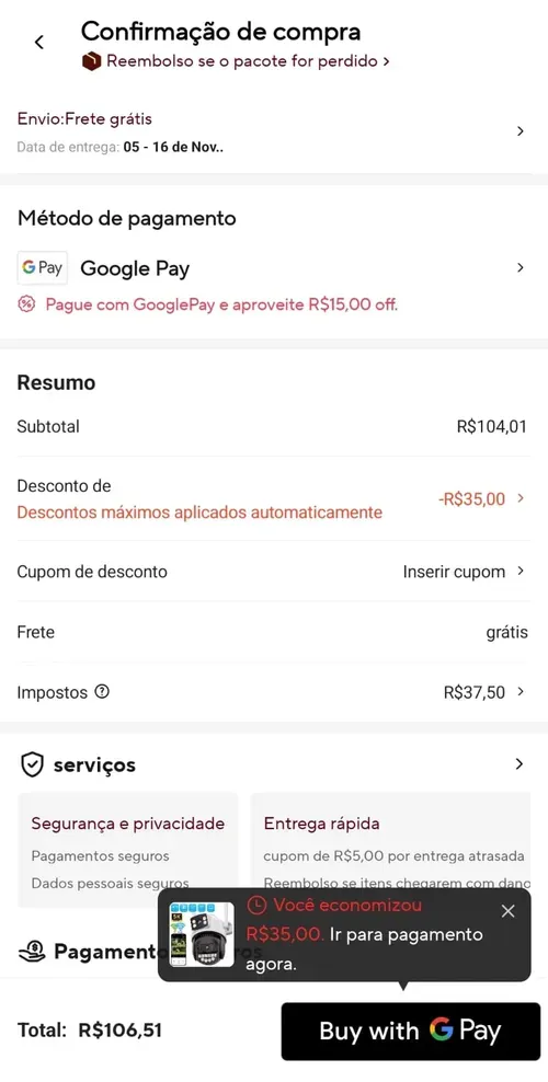 Imagem na descrição da promoção