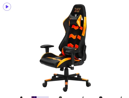 Cadeira Gamer XT Racer Reclinável Preta e Laranja - Speed Series XTS120 - Cadeira Gamer