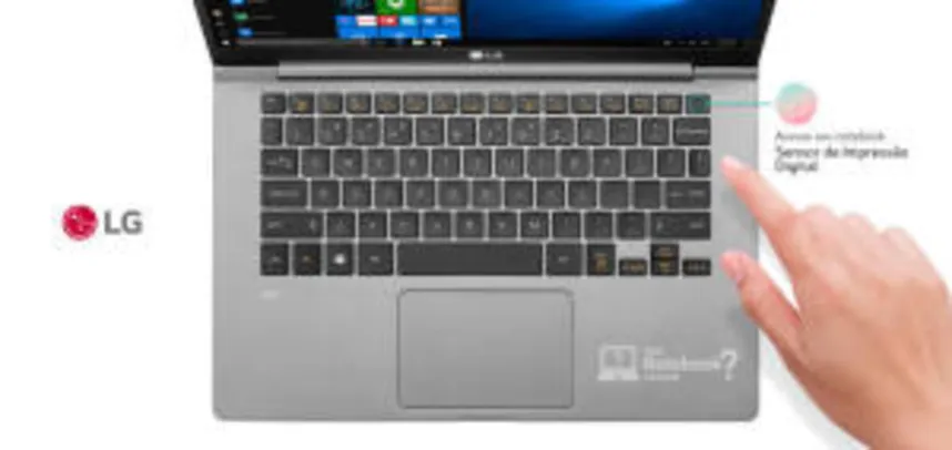 LG GRAM Notebook LG, Intel® Core™ i5 - 8250U, 8GB, 256GB SSD, Tela de 14” Titânio - 14Z980-G.BH51P1