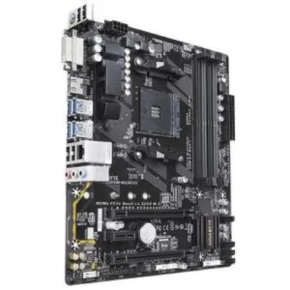 Placa-Mãe Gigabyte GA-AB350M-DS3H V2, AMD AM4, mATX, DDR4 | R$350