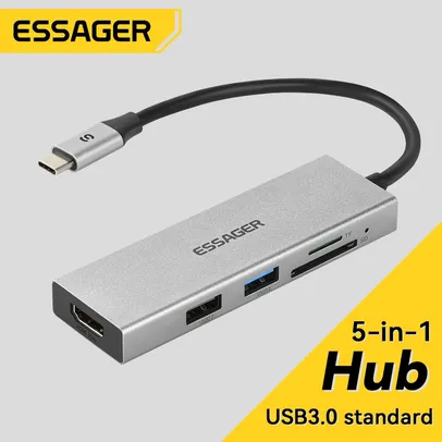 HUB USB-C Essager 5 em 1 com HDMI 