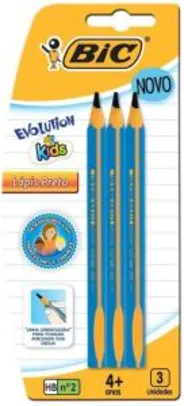 [PRIME] Lápis Preto Triangular HB nº2 - BIC - Evolution Kids - 3 Unidades | R$2,50