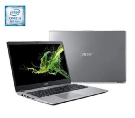 Notebook Acer, Intel® Core™ i5 8265U, 8GB, 1TB +128SSD , NVIDIA® GeForce® MX130 com 2GB, Aspire 5, Prata - A515-52G-50NT