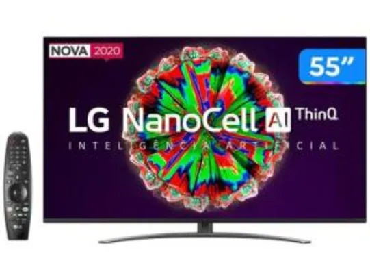 Smart TV 4K NanoCell IPS 55” LG 55NANO81SNA Wi-Fi 4 HDMI 2 USB | R$2799