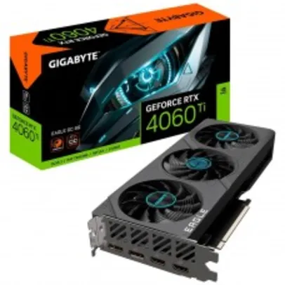 Placa de Vídeo Gigabite NVIDIA GeForce RTX 4060 Ti Eagle OC, 8GB, GDDR6, DLSS, Ray Tracing, GV-N406TEAGLE OC-8GD