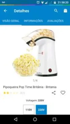 Pipoqueira Pop Time Britânia - 110v e 220v - R$80