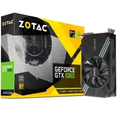 Placa de Vídeo VGA Zotac NVIDIA GeForce GTX 1060 6GB GDDR5 192Bits - R$ 1399,99