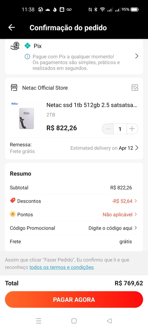 Imagem na descrição da promoção