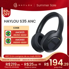 Fones de ouvido sem fio HAYLOU S35 ANC Bluetooth 5.2 com cancelamento de ruído