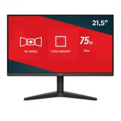 Monitor AOC B1 21.5" LED 6,5ms 75Hz FHD LowBlue Mode/FlickerFree VGA/HDMI - 22B1HM5