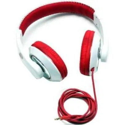 [Sou Barato] Fone de Ouvido Smarts Supra Auricular Branco/Vermelho - SM-0016 - R$21