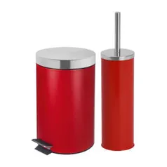 Lixeira e Escova Sanitária 3 Litros Inox Carrefour Home HO183773 Vermelho R$18