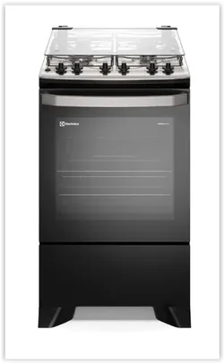 Fogão 4 bocas Electrolux Preto Experience com Mesa de Inox, Timer e VaporBake (FE4TP) - Bivolt