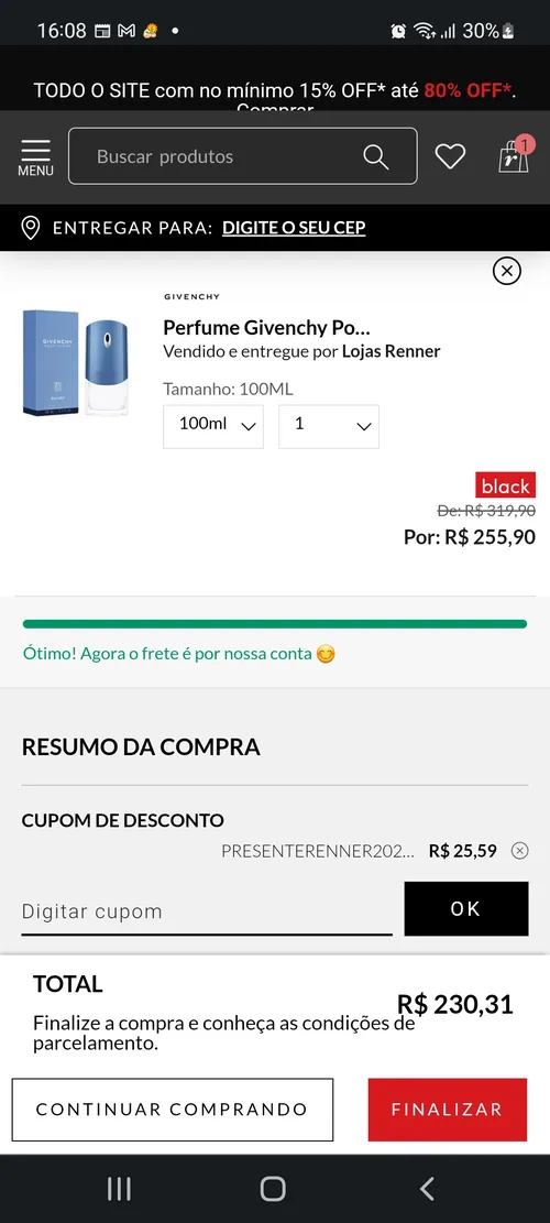 Imagem na descrição da promoção