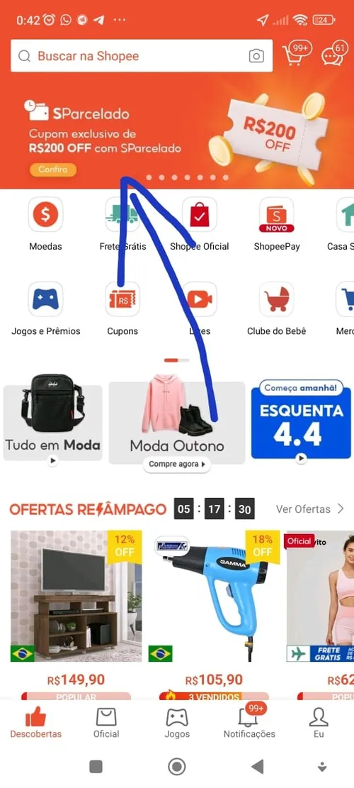 Imagem na descrição da promoção