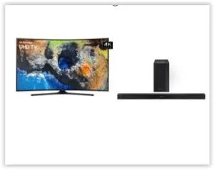 Kit Samsung Com Smart Tv Led Curva 55" Ultra Hd 4k 55mu6300 + Soundbar K360 2.1 por R$ 3389