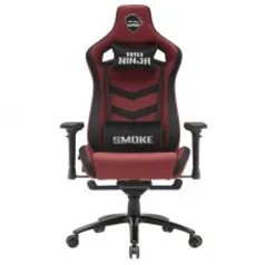 Cadeira Gamer Ninja Smoke, Reclinável, Tecido, 4D, Vermelha E Preta