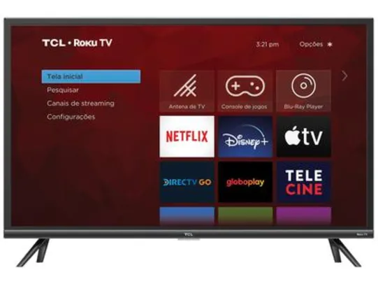 Smart TV 43” Full HD LED TCL Roku TV 43RS520 - Wi-Fi Alexa Google e Siri  3 HDMI 1 USB