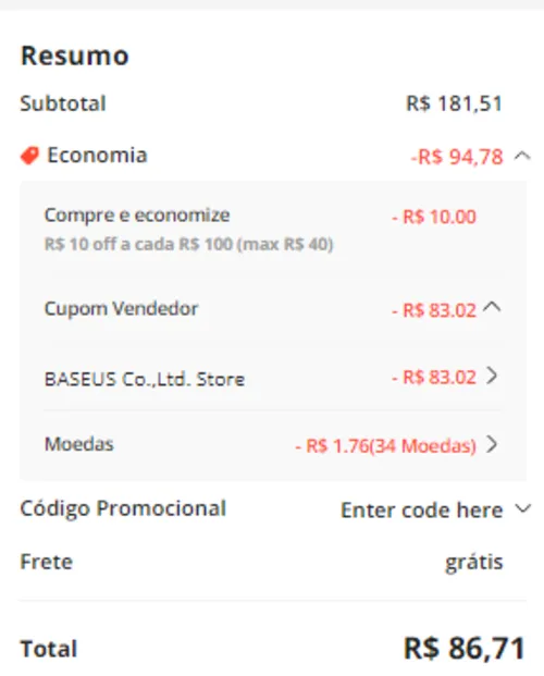 Imagem na descrição da promoção