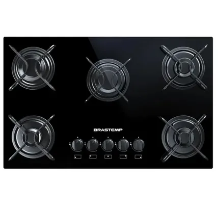 Cooktop 5 bocas Brastemp com grades piatina e acendimento automático - BDD75AE