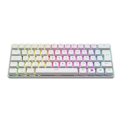 Teclado Mecânico Gamer KBM! GAMING TG600, Branco, 60% e ABNT2, RGB, Switch Gateron Red - KGTG600BRVR