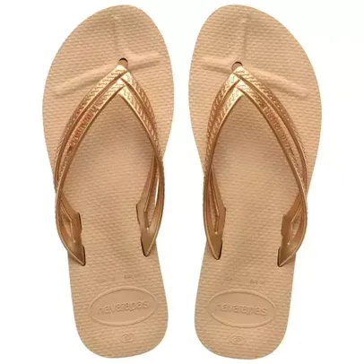 Chinelo Wedges, Havaianas, Feminino, Dourado, 41 e 42