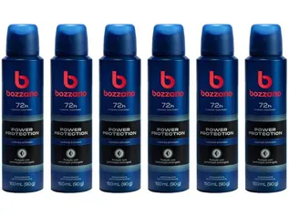 Kit Desodorante Antitranspirante Aerossol Bozzano - Power Protection Masculino 150ml 6 Unidades