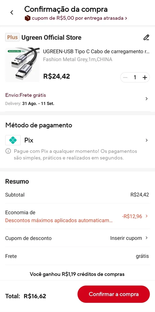 Imagem na descrição da promoção