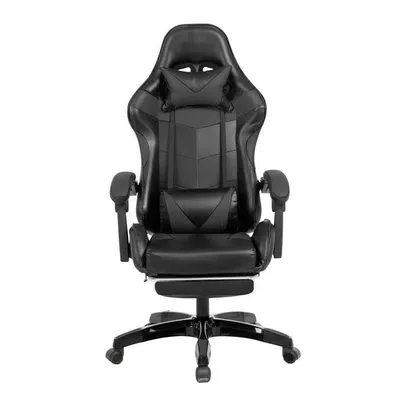 Cadeira Gamer Prizi Canvas, Até 120Kg, Com Almofadas, Preta