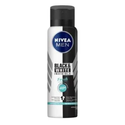 [5un - R$ 3,77 cada] Desodorante Antitranspirante Aerosol Nivea Invisible For Black & White Fresh 150ml | R$21
