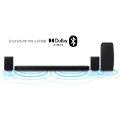 Soundbar Samsung HW-Q930B com 9.1.4 canais Dolby Atmos Acoustic Beam Sincronia Sonora e Alexa integrado