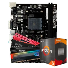 Kit Upgrade AMD Ryzen 5 4600G + Placa Mãe Biostar B450MHP + 8GB DDR4