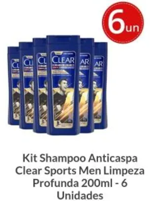 Saindo por R$ 57,96: Shampoo Clear Men Anticaspa 6und (200ml) por R$ 58,00 | Pelando