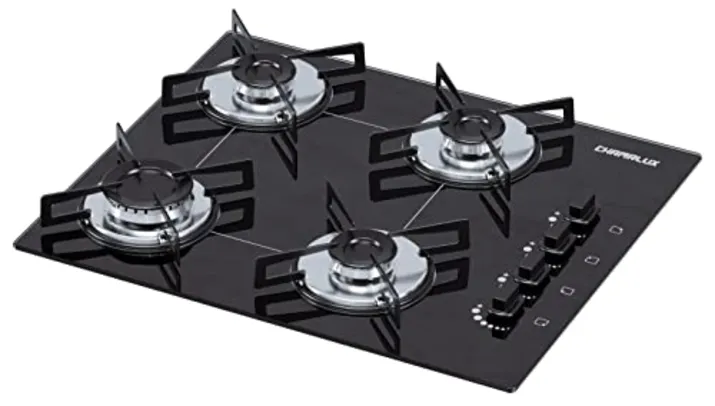 Cooktop 4 bocas Chamalux ultra chama preto Bivolt. TC