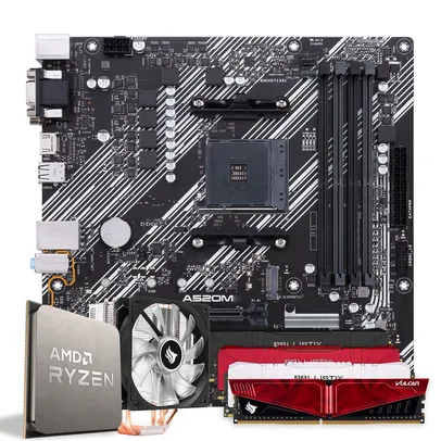 PICHAU KIT UPGRADE, AMD RYZEN 5 5600X, A520M, 8GB DDR4, COOLER SAGE X | R$2074
