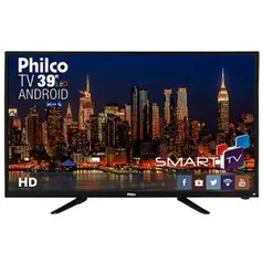 Smart TV LED 39" Philco PH39N91DSGWA HD com Conversor Digital 2 HDMI 2 USB Wi-Fi Android R$1.121