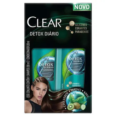 Kit Shampoo + Condicionador Clear Anti-Caspa Detox Diário 200ml