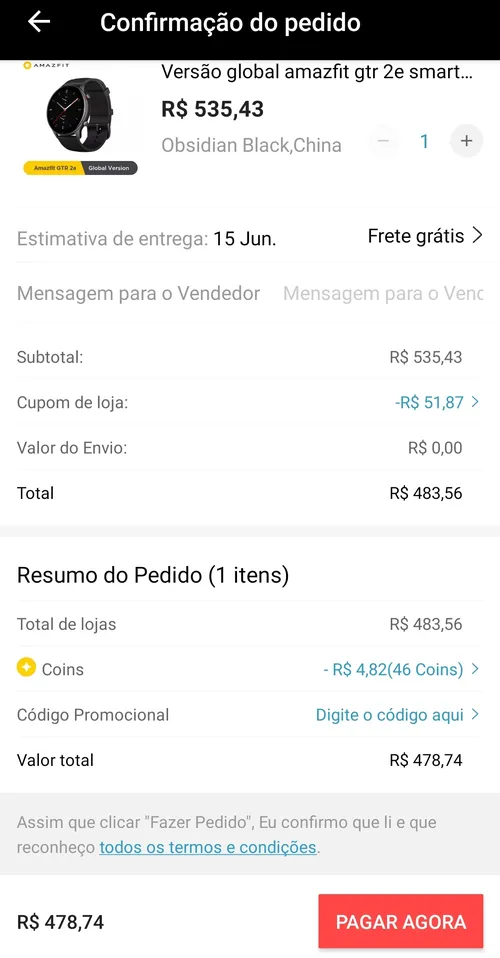 Imagem na descrição da promoção