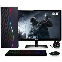 PC Gamer Intel Core i5 8GB HD 500GB (Nvidia Geforce GT) Kit Gamer e Monitor LED HDMI 19.5&quot; Ligh