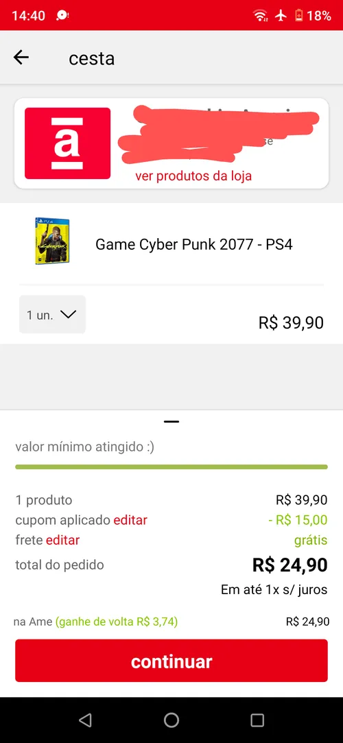 Imagem na descrição da promoção