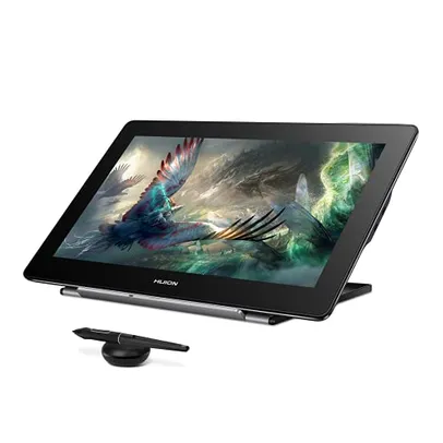 HUION Kamvas Pro 16 Plus 4K UHD Tableta de dibujo gráfica con pantalla laminada completa 145% sRGB sin batería Stylus PW517