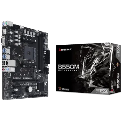 Placa Mãe Biostar B550MH, Chipset B550, AMD AM4, mATX, DDR4, AB55AM4S-R02-BS212X