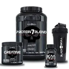 KIT 7 BLEND + BCAA + CREATINA + COQUETELEIRA (CHOCOLATE) | R$104