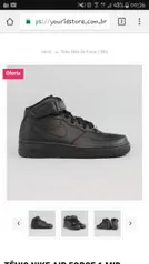 Tênis Nike Air Force 1 Mid Black (37 ao 41) - R$ 230