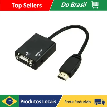 [DoBrasil] Cabo Adaptador Conversor Hdmi Para Vga Com Saída P2 