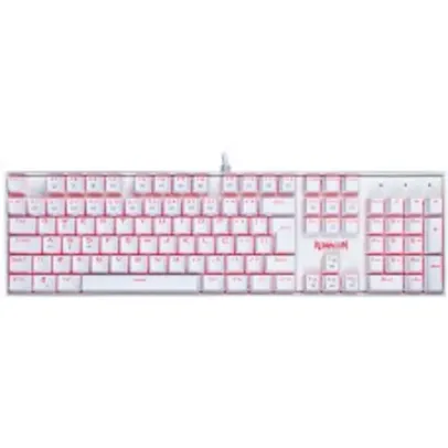 Teclado Mecânico Gamer Redragon Mitra Lunar K551W, Switch Blue, ABNT2, White