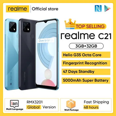 Smartphone Realme C21 4/64GB | R$633