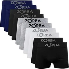 Kit 10 Cuecas Boxer Zorba Seamless com Algodão 781 