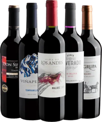 Kit 5 Vinhos por R$99,50